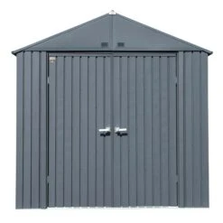Arrow Elite Steel Storage Shed, 8x6, Anthracite