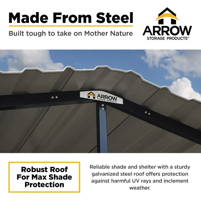 Arrow Carport, 12 Ft. X 78 Ft. X 7 Ft. Eggshell 8 Arrow Carport, 12 Ft. X 78 Ft. X 7 Ft. Eggshell - Image 6