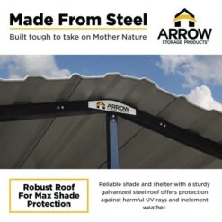 Arrow Carport, 12 Ft. X 47 Ft. X 7 Ft. Eggshell 21 Arrow Carport, 12 Ft. X 47 Ft. X 7 Ft. Eggshell -Shelterlogic 04 shadeprotection arrowcarport infographic pp 2000x2000 1119 5 9