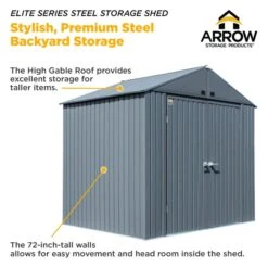Arrow Elite Steel Storage Shed, 10x8, Cool Grey 26 Arrow Elite Steel Storage Shed, 10x8, Cool Grey -Shelterlogic 05 eliteseries arrow infographic pp 2000x2000 0420 1 3