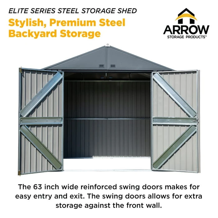 Arrow Elite Steel Storage Shed, 8x6, Anthracite 13 Arrow Elite Steel Storage Shed, 8x6, Anthracite - Image 11