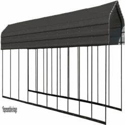 Arrow Carport, 10 Ft. X 65 Ft. X 7 Ft. Charcoal