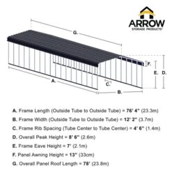 Arrow Carport, 12 Ft. X 78 Ft. X 7 Ft. Eggshell 18 Arrow Carport, 12 Ft. X 78 Ft. X 7 Ft. Eggshell -Shelterlogic 12x78 arrowcarport infographic pp 2000x2000 1119 1 1