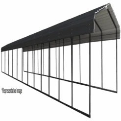 Arrow Carport, 12 Ft. X 100 Ft. X 7 Ft. Charcoal