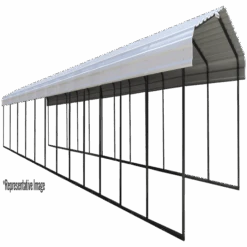 Arrow Carport, 12 Ft. X 69 Ft. X 7 Ft. Eggshell