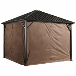 Curtains For Dakota Gazebo, 10 Ft. X 10 Ft. Brown, Gazebo Not Included