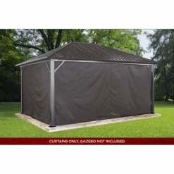 Curtains For Genova Gazebo, 12 Ft. X 16 Ft. Brown, Gazebo Not Included -Shelterlogic 135 9160192 3
