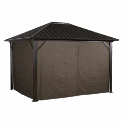 Curtains For Genova Gazebo, 10 Ft. X 10 Ft. Brown, Gazebo Not Included