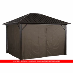 Curtains For Genova Gazebo, 10 Ft. X 10 Ft. Brown, Gazebo Not Included -Shelterlogic 135 9160574 2