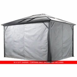Curtains For Meridien Gazebo, 10 Ft. X 10 Ft. Gray, Gazebo Not Included -Shelterlogic 135 9163742 2