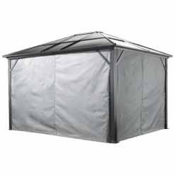 Curtains For Meridien Gazebo, 10 Ft. X 12 Ft. Gray, Gazebo Not Included