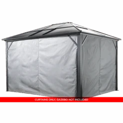 Curtains For Meridien Gazebo, 10 Ft. X 12 Ft. Gray, Gazebo Not Included -Shelterlogic 135 9163759 2