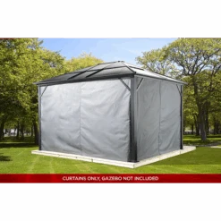 Curtains For Meridien Gazebo, 10 Ft. X 12 Ft. Gray, Gazebo Not Included -Shelterlogic 135 9163759 3