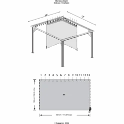 Curtains For Meridien Gazebo, 10 Ft. X 12 Ft. Gray, Gazebo Not Included -Shelterlogic 135 9163759 4