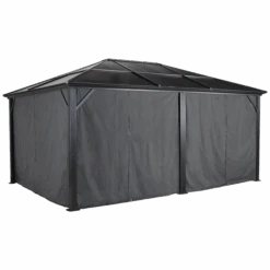 Curtains For Meridien Gazebo, 10 Ft. X 14 Ft. Gray, Gazebo Not Included