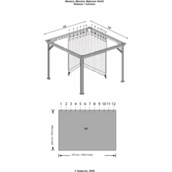 Curtains For Monaco, Messina, Mykonos, And Moreno Gazebo, 10 Ft. X 10 Ft. Gray, Gazebo Not Included -Shelterlogic 135 9163803 4