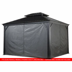 Curtains For Monaco, Messina, Mykonos, And Moreno Gazebo, 10 Ft. X 12 Ft. Gray, Gazebo Not Included -Shelterlogic 135 9163810 2