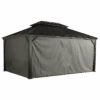 Curtains For Monaco, Messina, And Mykonos Gazebo, 12 Ft. X 16 Ft. Gray, Gazebo Not Included -Shelterlogic 135 9163834