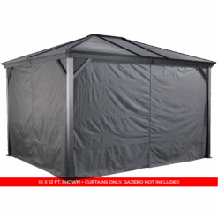 Curtains For Ventura Gazebo, 10 Ft. X 10 Ft. Gray, Gazebo Not Included
