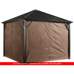 Curtains For Dakota Gazebo, 8 Ft. X 8 Ft. Brown, Gazebo Not Included -Shelterlogic 135 9163865 2