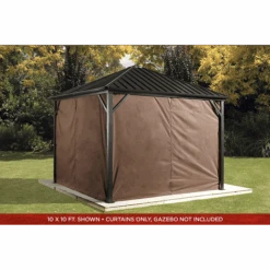 Curtains For Dakota Gazebo, 8 Ft. X 8 Ft. Brown, Gazebo Not Included -Shelterlogic 135 9163865 3
