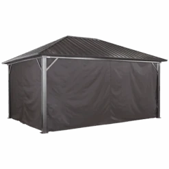 Curtains For Genova Gazebo, 10 Ft. X 14 Ft. Brown, Gazebo Not Included