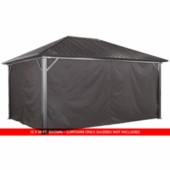 Curtains For Genova Gazebo, 10 Ft. X 14 Ft. Brown, Gazebo Not Included -Shelterlogic 135 9163889 2