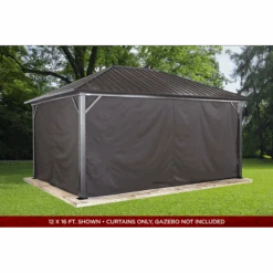 Curtains For Genova Gazebo, 10 Ft. X 14 Ft. Brown, Gazebo Not Included -Shelterlogic 135 9163889 3