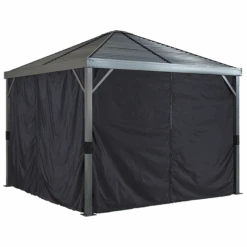 Curtains For Sanibel Gazebo, 8 Ft. X 8 Ft. Black, Gazebo Not Included