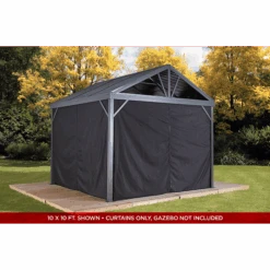 Curtains For Sanibel Gazebo, 8 Ft. X 8 Ft. Black, Gazebo Not Included -Shelterlogic 135 9163902 10