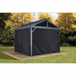 Curtains For Sanibel Gazebo, 8 Ft. X 8 Ft. Black, Gazebo Not Included -Shelterlogic 135 9163902 3