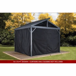 Curtains For Sanibel Gazebo, 8 Ft. X 8 Ft. Black, Gazebo Not Included -Shelterlogic 135 9163902 6
