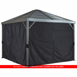 Curtains For Sanibel Gazebo, 8 Ft. X 8 Ft. Black, Gazebo Not Included -Shelterlogic 135 9163902 7