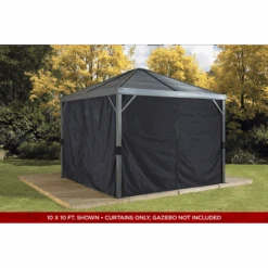 Curtains For Sanibel Gazebo, 8 Ft. X 8 Ft. Black, Gazebo Not Included -Shelterlogic 135 9163902 8