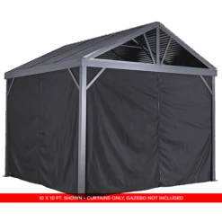 Curtains For Sanibel Gazebo, 8 Ft. X 8 Ft. Black, Gazebo Not Included -Shelterlogic 135 9163902 9