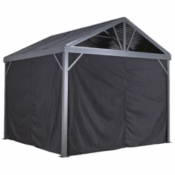 Curtains For Sanibel Gazebo, 10 Ft. X 10 Ft. Black, Gazebo Not Included -Shelterlogic 135 9163919 2