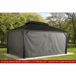 Curtains For Monaco, Messina, And Mykonos Gazebo, 12 Ft. X 14 Ft. Gray, Gazebo Not Included -Shelterlogic 135 9165685 3