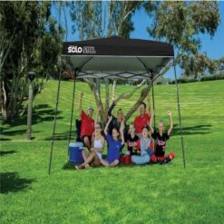 Solo Steel SOLO72 Slant Leg Pop-Up Canopy, 11 Ft. X 11 Ft. Black -Shelterlogic 164296ds image 01