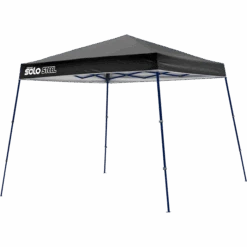 Solo Steel SOLO50 Slant Leg Pop-Up Canopy, 9 Ft. X 9 Ft. Black/Dark Blue Frame