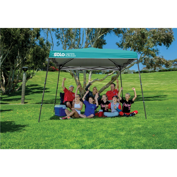 Solo Steel SOLO72 Slant Leg Pop-Up Canopy, 11 Ft. X 11 Ft. Turquoise 4 Solo Steel SOLO72 Slant Leg Pop-Up Canopy, 11 Ft. X 11 Ft. Turquoise - Image 2