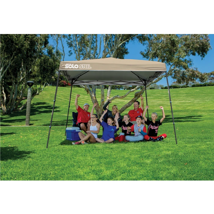 Solo Steel SOLO72 Slant Leg Pop-Up Canopy, 11 Ft. X 11 Ft. Khaki 4 Solo Steel SOLO72 Slant Leg Pop-Up Canopy, 11 Ft. X 11 Ft. Khaki - Image 2