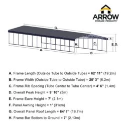 Shelterlogic -Shelterlogic 20x65 arrowcarport infographic pp 2000x2000 1119 1