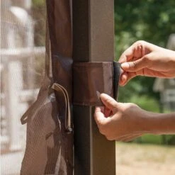 ShelterLogic Sycamore Gazebo, 10 Ft. X 12 Ft. Dark Coffee -Shelterlogic 24024 detail image 02