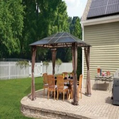 ShelterLogic Sycamore Gazebo, 10 Ft. X 12 Ft. Dark Coffee -Shelterlogic 24024 lifestyle 02