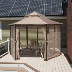 ShelterLogic Magnolia Gazebo, 11 Ft. X 11 Ft. Bronze 23 ShelterLogic Magnolia Gazebo, 11 Ft. X 11 Ft. Bronze -Shelterlogic 24026 lifestyle 04