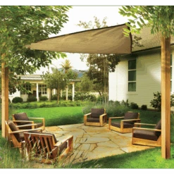 ShelterLogic Shade Sail Triangle, 12 Ft. X 12 Ft. Sand -Shelterlogic 25728 1