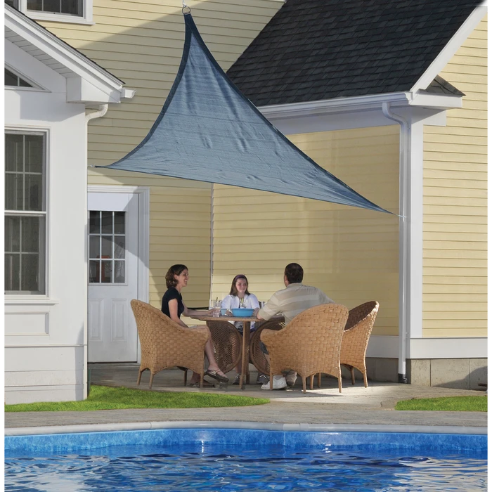 ShelterLogic Shade Sail Triangle, 12 Ft. X 12 Ft. X Heavyweight Sea Blue 4 ShelterLogic Shade Sail Triangle, 12 Ft. X 12 Ft. X Heavyweight Sea Blue - Image 2