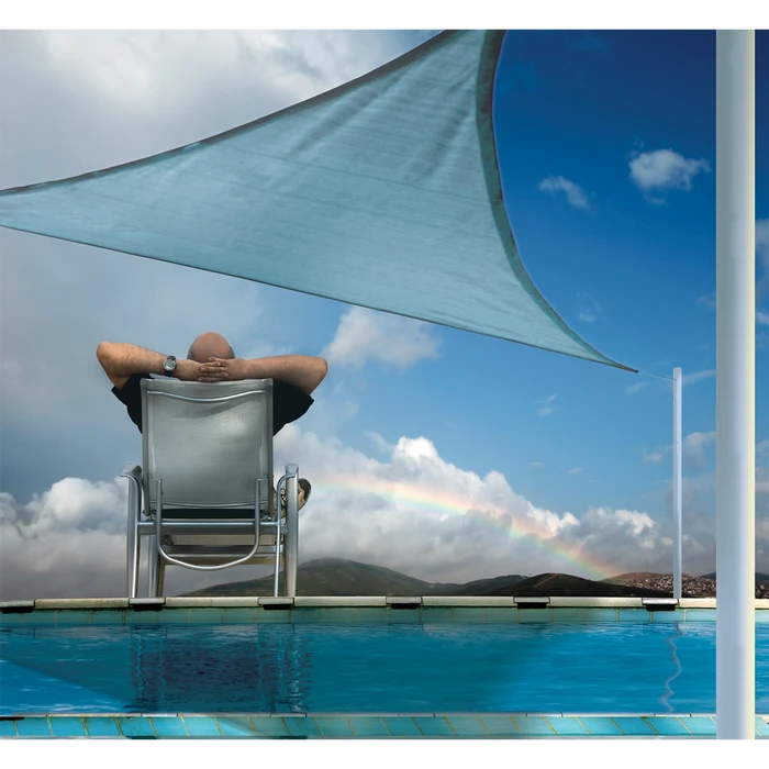 ShelterLogic Shade Sail Triangle, 12 Ft. X 12 Ft. X Heavyweight Sea Blue 5 ShelterLogic Shade Sail Triangle, 12 Ft. X 12 Ft. X Heavyweight Sea Blue - Image 3