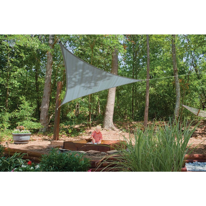ShelterLogic Shade Sail Triangle, 12 Ft. X 12 Ft. X Heavyweight Sea Blue 8 ShelterLogic Shade Sail Triangle, 12 Ft. X 12 Ft. X Heavyweight Sea Blue - Image 6