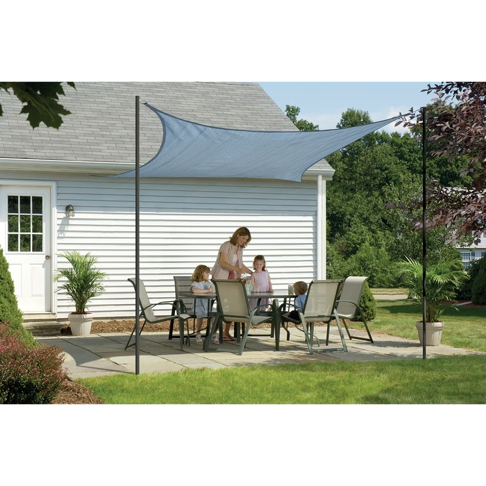 ShelterLogic Shade Sail Square, 12 Ft. X 12 Ft. X Heavyweight Sea Blue 6 ShelterLogic Shade Sail Square, 12 Ft. X 12 Ft. X Heavyweight Sea Blue - Image 4